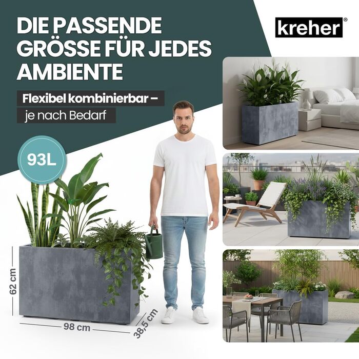 Крехер XL Квітник Міленіум: набір кольорів та розмірів. Натуральний вигляд каменю, міцний пластик. Ідеальний для розділення простору (прямокутний)