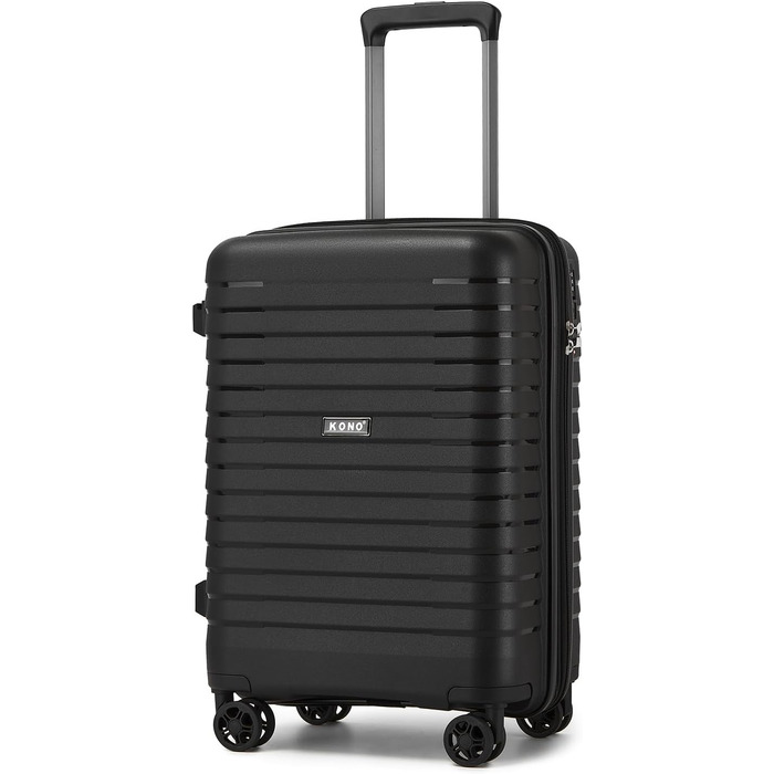 Чохол KONO середнього розміру з жорсткою оболонкою, PP-матеріал, розширюваний, легкий, з 4 спін-колесами, тримачем для напоїв та TSA замком (Зелений, L). Розмір: середній.