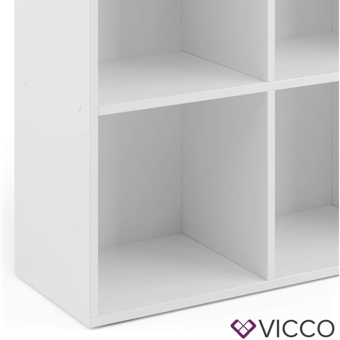 Книжкова шафа Vicco, біла, 72 x 90,2 см 4 відділення 4 відділення для відкидних коробок