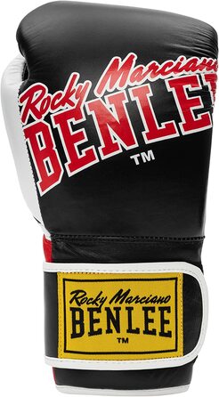 Боксерські рукавички Benlee зі шкіри BANG Loop (чорний / червоний, 10 унцій)