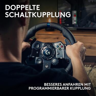 Logitech G923 Рульове колесо з педалями для Xbox, Xbox One та PC, TRUEFORCE, 1000Hz, Подвійне зчеплення