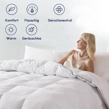 Преміум ковдра з гусячого пуху та пера 135x200 см, цілорічна, з біо-бавовни, сертифікація Öko-TEX 100, DOWN Pass, RDS, 135 x 200 см