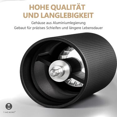 Ручна кавомолка TIMEMORE Chestnut C3 ESP PRO: корпус з нержавіючої сталі, жорна S2C, для еспресо та френч-пресу, чорний колір