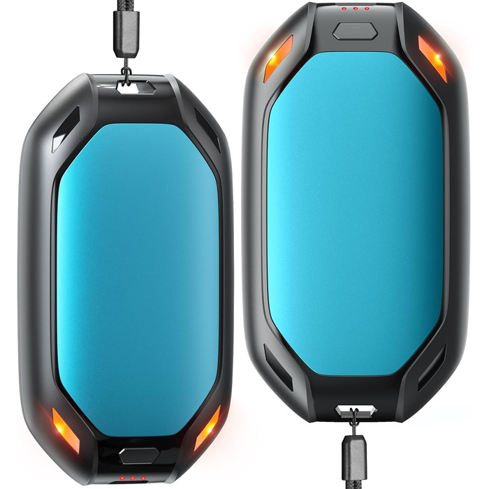 Електричний нагрівач для рук, 2 шт. Перезарядний магнітний кишеньковий нагрівач, ультралегкий та тонкий з великою ємністю 6000 mAh, 3 режими нагріву для чоловіків та жінок, для активного відпочинку, гольфу, кемпінгу (Синій, 1)