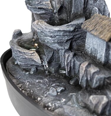 Кімнатний фонтан Лемодо з LED-підсвічуванням, 3-рівневий, для дому, офісу, 27x19x33 см