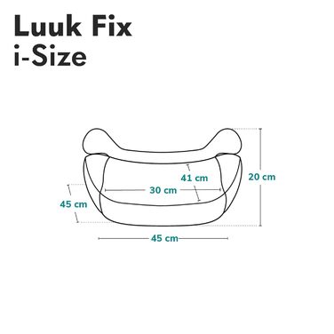 Сидіння-бустер LIONELO LUUK FIX i-Size з ISOFIX, від 22 до 36 кг/ 125 150 см, Група 2 і 3, Зручний підлокітник і сидіння, Знімний чохол Темно-сірий