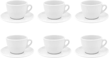 Чашки для капучіно Luxpresso з товстими стінками, капучіно Autentico, білі порцелянові, 6 шт.