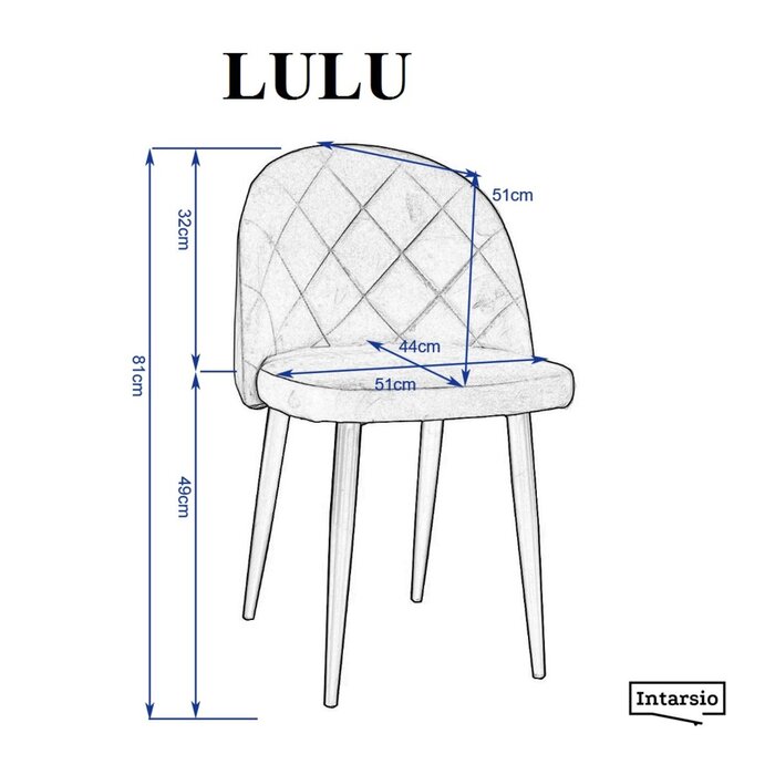 Стілець LULU чорний каркас/темний беж