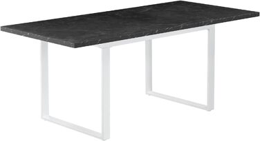 Розсувний обідній стіл B&D Home Anna | 120-160 x 80 см | на 4-6 осіб | стіл для кухні/їдальні | Texas-Eiche | чорне металеве підстав'я | скандинавський/індустріальний дизайн