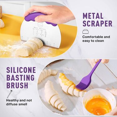 Набір для випікання кислотного хліба MIAOKE: корзини для бродіння, скребок для тіста, ніж для хліба, пензлик, підкладки та інше
