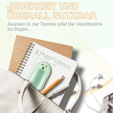 Електричні грілки для рук Lepwings 2 шт, 6000 mAh, багаторазові, 3 режими, до 20 годин тепла, USB-зарядка, для активного відпочинку взимку (чорний, м'ятно-зелений)