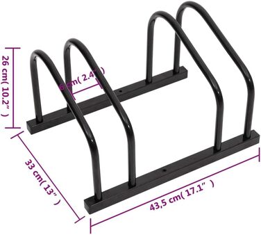 Кріплення для велосипедів, Кріплення для велосипедів Стійка для велосипедів Антизлодійська велосипедна стійка Парковка для гаражного саду, Підлогова підставка, оцинкована (2, чорна)