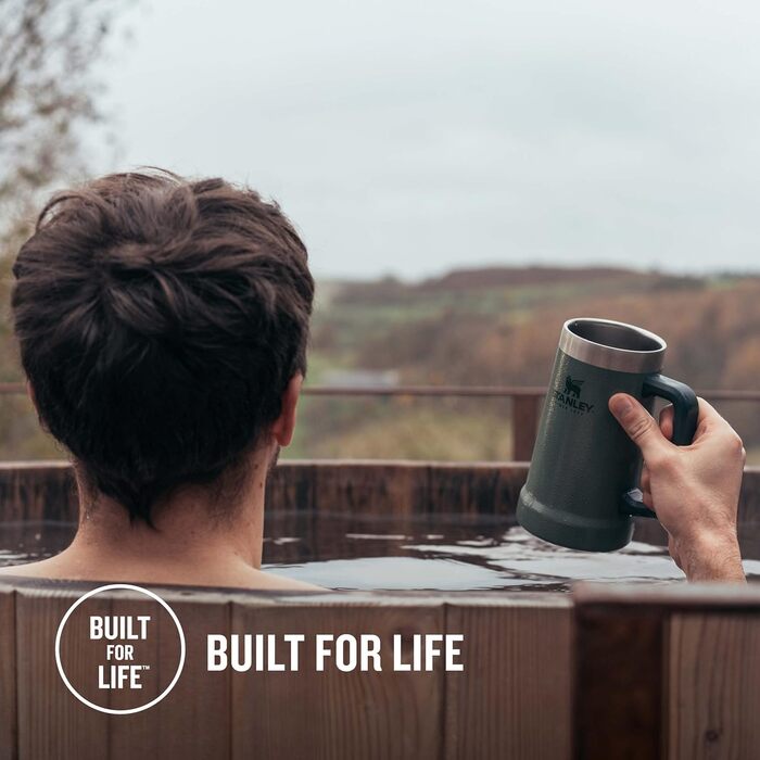 Термокружка Stanley Adventure Vacuum Stein 709 мл, зелений Hammertone - зберігає холод до 7 годин