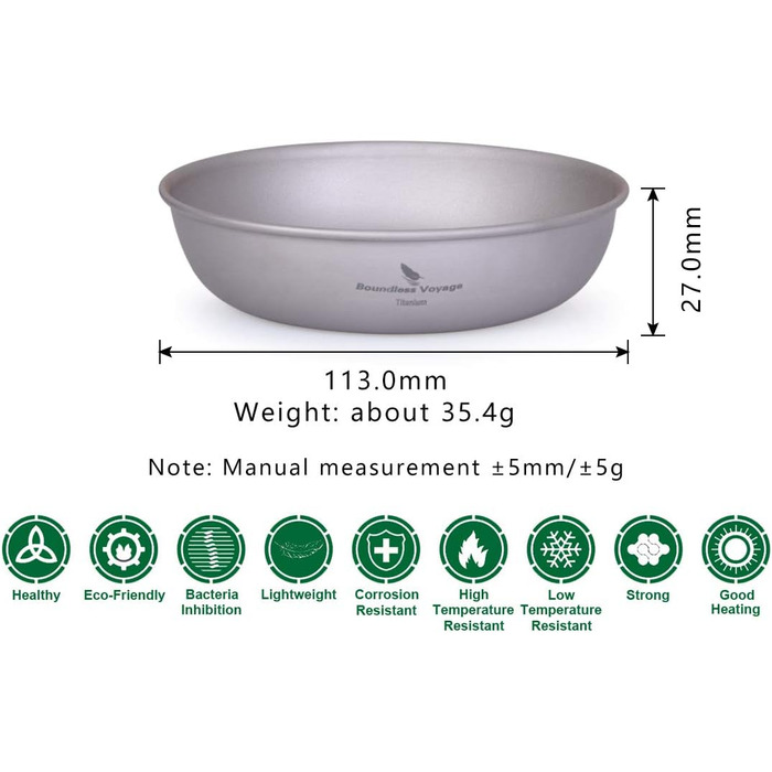 Тарілка для кемпінгу iBasingo Titan Teller 18.5 см: легка, міцна, для пікніка та приготування їжі