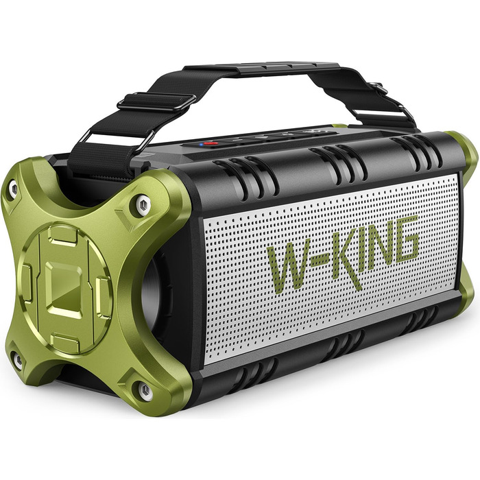 W-KING Портативна Bluetooth Колонка 90W, Вологостійка IPX6, 40 годин, Powerbank, NFC, AUX, TF, Зелена