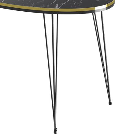 Журнальний столик Hirtshals журнальний столик 41 х 90 х 50 см Журнальний столик з ДСП та металу Журнальний столик для вітальні Спальня Мармур, білий/золотий (мармур, чорний)