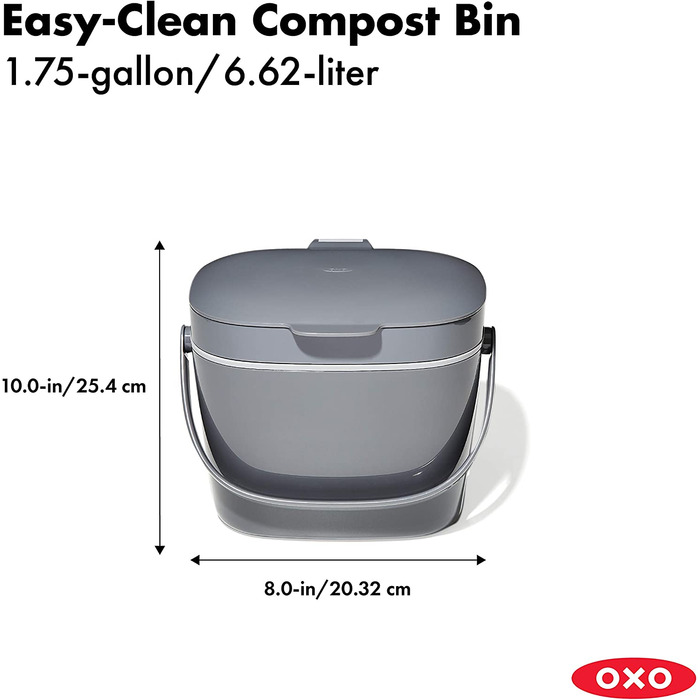 OXO Konteiner для компосту Easy-Clean, 6.6л, пластик, антрацит