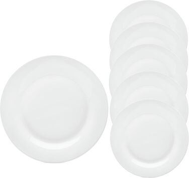 Набір посуду Van Well для 6 осіб: кавовий сервіз з порцеляни, миється в посудомийній машині, підходить для мікрохвильовки (білий)