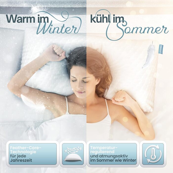 Ортопедична подушка для шиї 40x80 – подушка для шиї – подушка з піною з пам'яті для всіх типів сну (на спині, на животі, на боці) подушка з віскоеластичної піни (висота 13 см) – для наволочок 40x80 см