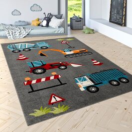 Дитяча кімната Дитячий килимок для хлопчиків Дівчатка Ігровий килимок Сучасний автомобільний килим М'який сірий Червоний Синій, Розмір 120x170 см (200x280 см)