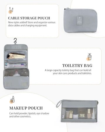 Набір органайзерів для подорожей Anjing (10 предметів), водонепроникні пакувальні куби для валізи, компактний набір для зберігання речей, темно-синій