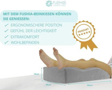 Ортопедична подушка для ніг з м'якої піни, для підтримки ніг та покращення кровообігу. Зручна, знімний чохол, біле/сіре полотно