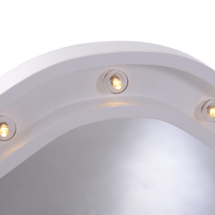 Дзеркало для макіяжу HOMCOM з LED-підсвіткою, регульоване на 180°, автономне, біле, з 3 дзеркалами, розмір 73 x 53,5 x 4,5 см