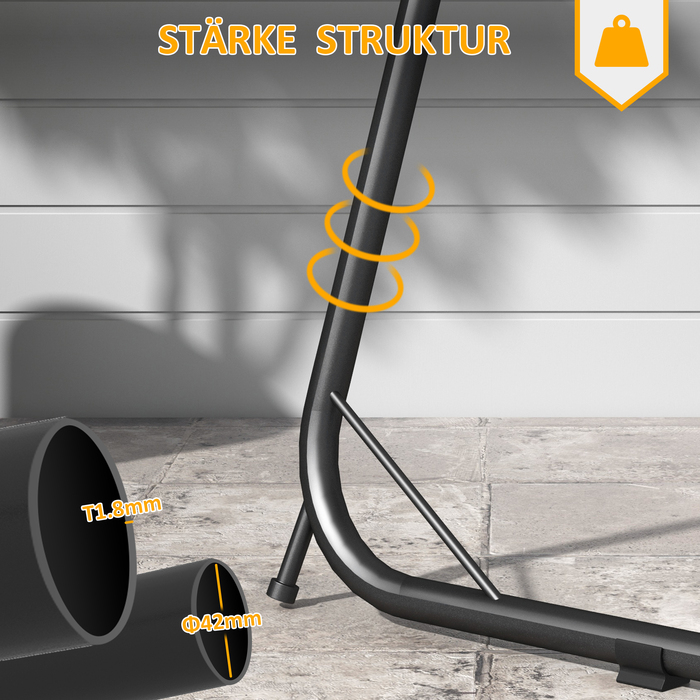 Підставка для гамака/крісла-гойдалки, металева конструкція, чорна, 133 см x 116 см x 195/230 см