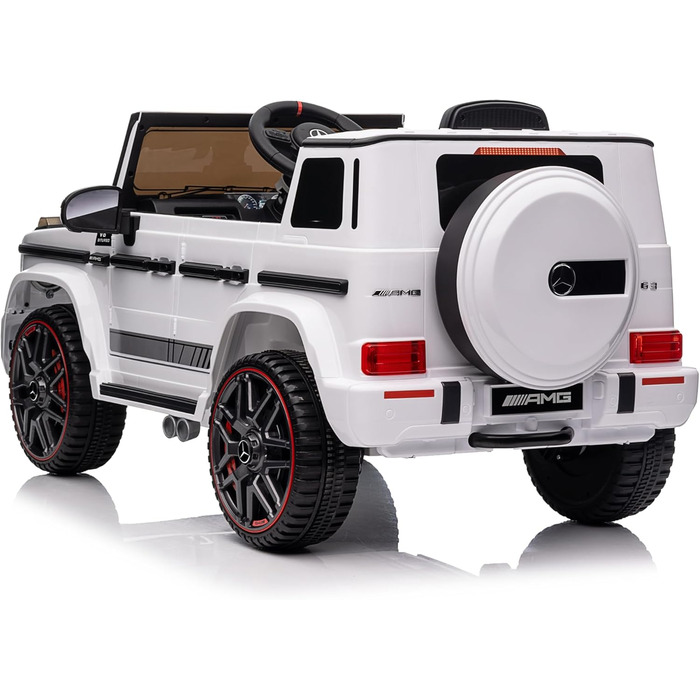 Дитячий електромобіль Mercedes G63 AMG FINOOS, 12V, з пультом, 3 швидкості, LED, музика, USB, білий