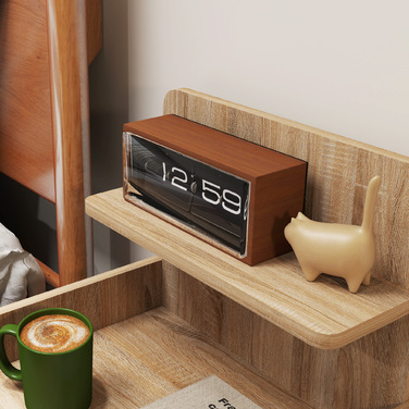 Приліжкова тумбочка з місцем для зберігання, виготовлена з ДСП, з фіксацією від перекидання, сучасний дизайн, натуральне дерево.