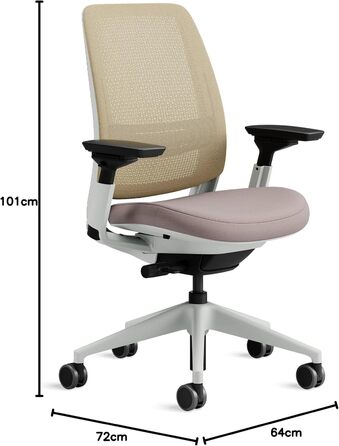 Офісний крісло Steelcase Series 2 з підтримкою спини LiveBack, 4D підлокітники, регульована підголовник, колір Трюфель, сучасний дизайн