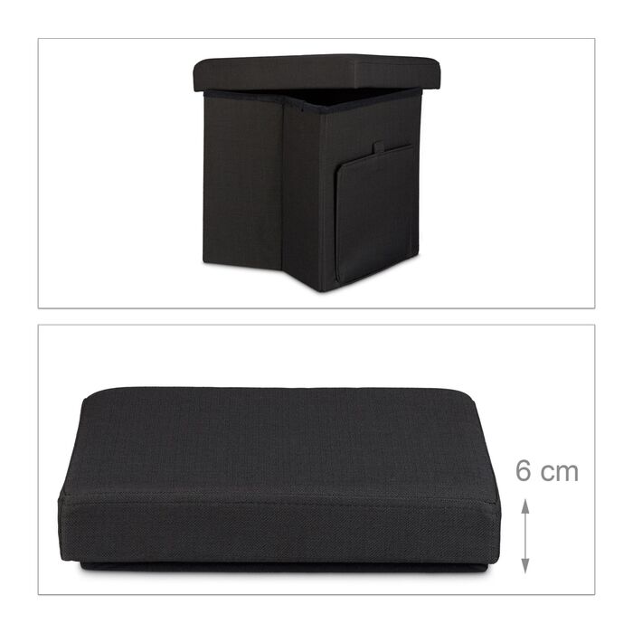 Relaxdays Складний табурет з кришкою