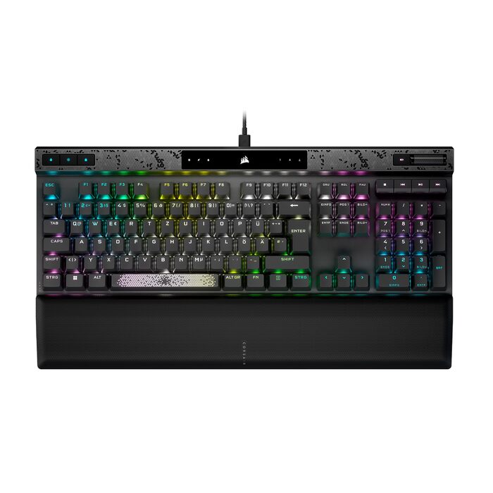 Ігрова механічна клавіатура Corsair K70 MAX RGB QWERTZ DE - сіра, повний розмір, 8000Hz