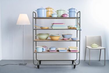 Riess Емальований молочник з великим виливом, CLASSIC - BUNT/PASTELL, білий, діаметр 14 см, 6 см висота, 0.75 л