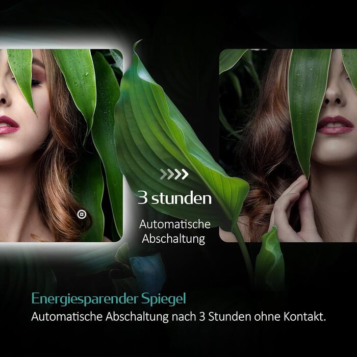 Дзеркало для ванної кімнати EMKE з підсвічуванням 40x60 см, антизапар, 2 кольори світла (тепле/холодне), вимикач-клавіша, IP44, енергозберігаюче, захищене від вибуху