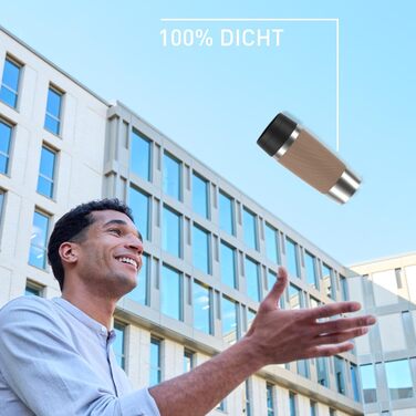 Термокружка Emsa Travel Mug Classic Twist, 0.36 л, коричнева, з кришкою Quick-Press, не протікає, для гарячих та холодних напоїв