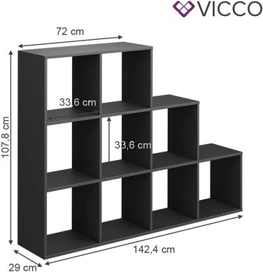 Сходова полиця Vicco, 142,2 x 107,8 см (антрацит)