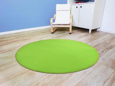 Ідеї Primaflor в текстилі дитячий ігровий килим однотонний коло сидінь-близько 100 см, велюровий килим з коротким ворсом для дитячих кімнат, дитячих садків і шкіл (близько 133 см, зелений)