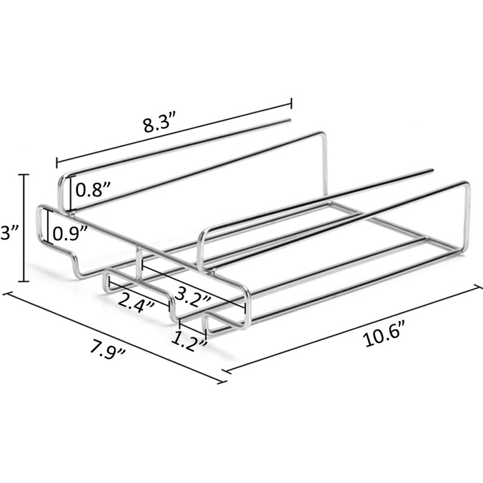 Підставка для склянок BAFVT – 2-ярусна, з нержавіючої сталі, для кріплення під шафу, органайзер для зберігання склянок