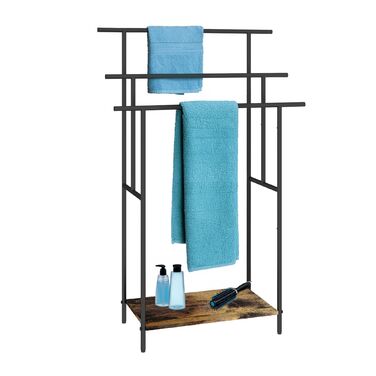 Підставка для рушників індустріального стилю з полицею Relaxdays