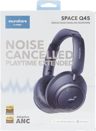 Навушники Soundcore Space Q45, ANC, відтворення 50 годин, LDAC Hi-Res Audio, синій