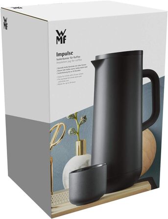 Термос-ізолювальна канва WMF Impulse 1 л, чорна, для кави та чаю, ізоляція 24 годин, з кнопковою кришкою