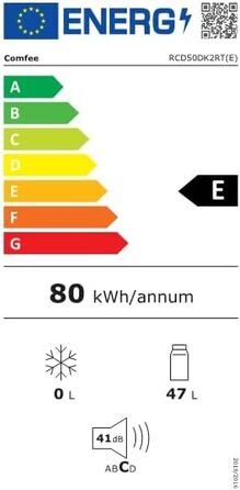 Міні-холодильник Comfee RCD50DK2RT(E) ретро, 47 л, тихий, регульований, для дому/офісу/готелю, чорний