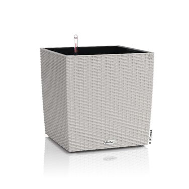 Горщик Lechuza Cube Cottage 30, 30x30x30 см, система автополиву, світло-сірий