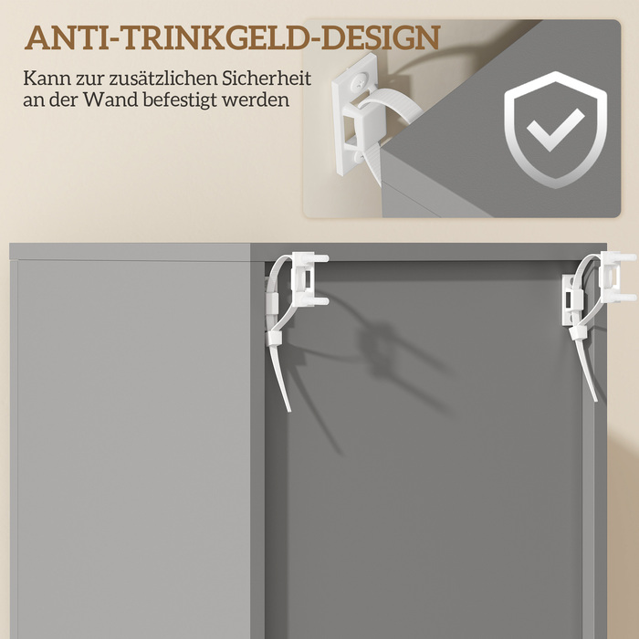 Шафа для ванної кімнати з полицями та висувним ящиком, регульована, сіра