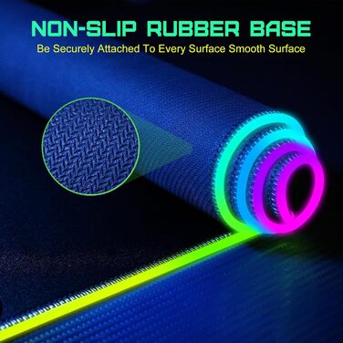 Ігрова килимок для миші RGB з бездротовою зарядкою Qi 15W, LED-підсвічування, 10 режимів, вологостійкий, протиковзкий, для геймінгу, офісу та дому (Чорний)