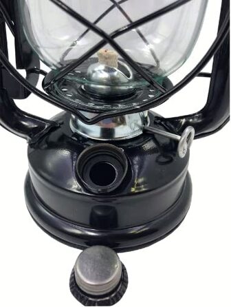 Гасова лампа BESTIF для інтер'єру, набір з 2 предметів, ностальгічний настільний світильник з гнітом, масляна лампа (чорний)