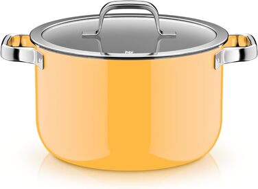 Набір каструль WMF Fusiontec Mineral Pro, 4 шт., індукційні, нержавіюча сталь, Mango Yellow, Made in Germany
