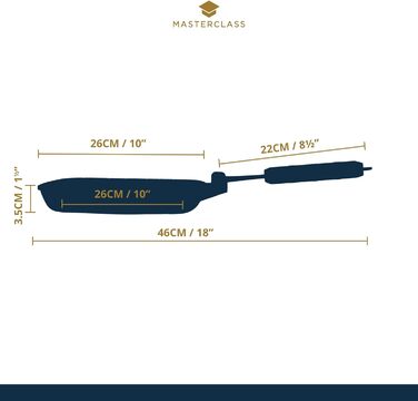 Сковорода-гриль MasterClass, 24 см, з антипригарним покриттям, складна ручка, для всіх типів варильних поверхонь
