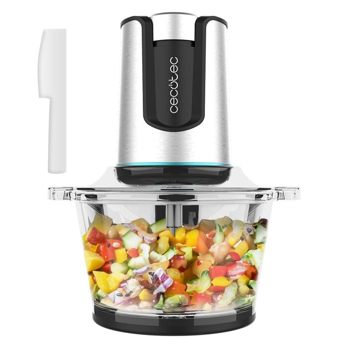 Подрібнювач Cecotec ChopBeat 2000S 500W зі скляною чашею 500г, 4 леза з нержавіючої сталі, 2 швидкості, антиковзкі ніжки